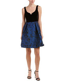 Women's Sleeveless Fit and Flare with Velvet Top Dress