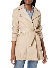 Via Spiga Women's Single-Breasted Belted Trench Coat with Hood