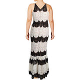Women's Plunging Lace Maxi Dress Fitted Sleeveless Gown | Women's Lace Dresses