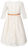 Girls' Lace Dress With Belt | Women's Casual Dresses