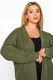 Khaki Essential Knitted Cardigan - Women's - Plus Size Curve | Women's Cardigan