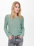 ONLY Women's ONLGEENA XO L/S Pullover KNT NOOS Sweater, Harbor Gray, S | Women's Sweaters