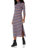 Women's Long Sleeve Turtleneck Ribbed Maxi Dress