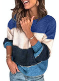 Womens Striped Sweater Chunky Knit Jumper Long Sleeve Pullover Knitwear Tops | Original Brand