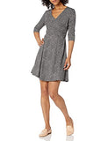 Women's Three Quarter Sleeve Faux Wrap Fit and Flare Dress | Women's Work Dresses