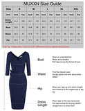 MUXXN Women's Classic Retro V Neck Half Sleeve Sheath Formal Juniors Dress