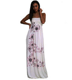 Women Floral Print Ladies Glitter Sheering Boobtube Strapless Long Maxi Dress 8-22