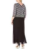 Plus Size Women's Long Evening Gown With Sequin Lace Bodice | Women's Casual Dresses