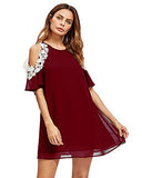Womens Fashion Cold Shoulder Short Mini Dress Blouse Summer Casual Loose Beach Party Dresses Tops