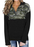 AlvaQ Women Quarter Zip Color Block Pullover Sweatshirt Tops with Pockets(S-XXL)