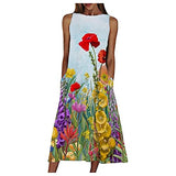 Women's Dress Sweet & Cute Dress Ladies Prints Summer O-Neck Ladies Pockets Sleeveless Dress Fancy Cocktail Dress Party Dress Maxi A-line Dress | Original Brand | Women's Cocktail Dresses