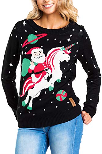 Tipsy Elves Cute Animal and Santa Claus Ugly Christmas Sweater for Women Funny Adorable Sweaters for Holiday Parties