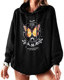 Hoodies for Women Jumper Dress Oversized Sweatshirt Butterfly Printed Long Sleeve Tops Tunic Shirts Outwear | Original Brand