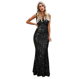 Women Dresses Sale Elegant Ladies Bling Sequin Glitter Stretchy Long Formal Ball Gown Party Dress Plus Size Dress Party Dress Vintage Dress UK Size