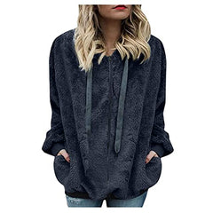 Winter Warm Plus Size Coats for Women, Hooded Sherpa Fleece Jacket Zipper Sweatshirts Hoodies Overcoat Jacket Outwear