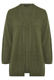 Khaki Essential Knitted Cardigan - Women's - Plus Size Curve | Women's Cardigan