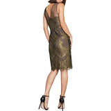 Women's Metallic Lace Sheath Dress Formal