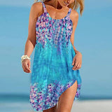 Summer Beach Dresses for Women Sexy Sleeveless Sundress Graphic Printed Midi Dress Loose Crew Neck Dress | Original Brand