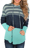 NEYOUQE Womens Color Block Striped Hoodies Pullover/Cardigan Sweatshirts Tops
