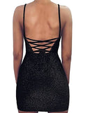 Women's Sexy Glitter Bandage Bodycon Wrap Dress Sleeveless Mini Club Party Dresses