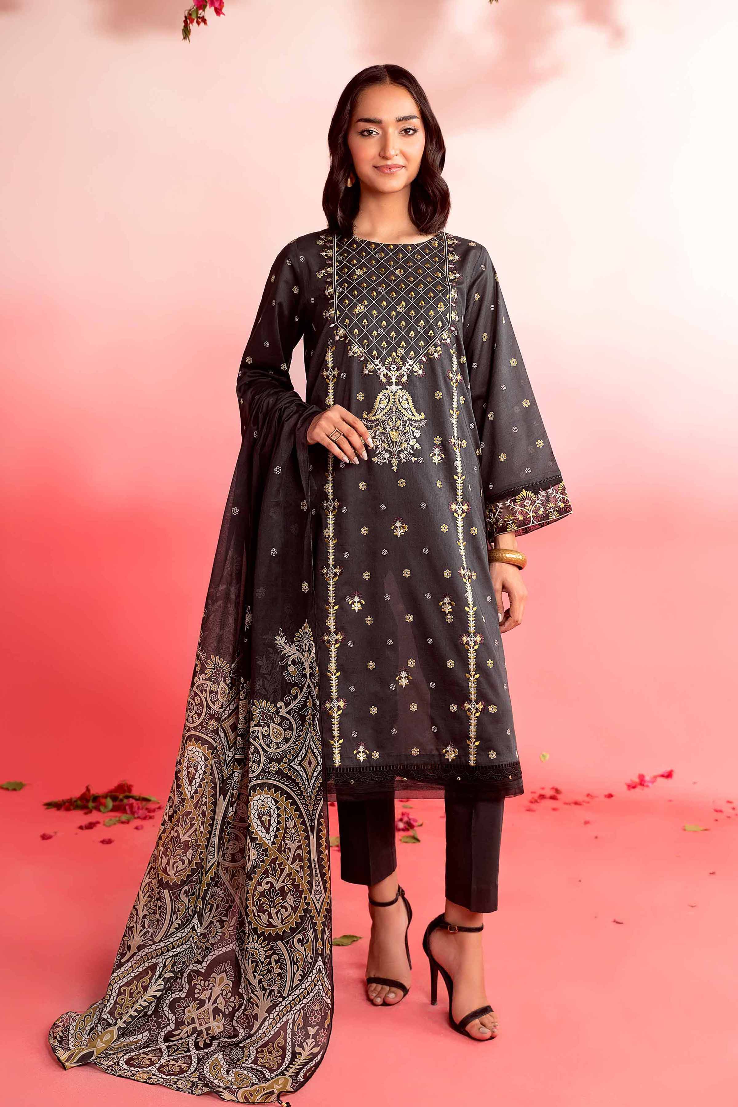nishat linen black dress Nishat Linen Black Pakistani Dresses 2018 Nishat Linen Piece Embroidered Suit KFW23-01
