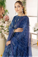 Adan Libas Emerald Blue Camellia Chiffon Collection 2022 Online Shopping