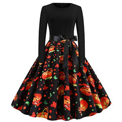Clearance Halloween Dress, Toamen Womens Sexy Crossover Straps Spider Web Bandage Printed Ghost Skater Swing Evening Party Dress Vintage A-line Dress | Women's Cocktail Dresses