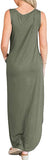 Tie Dye Tea Green Women's Casual Loose Long Sleeveless Sundress with Pockets - ANRABESS | Women's Casual Dresses
