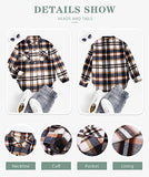 Women's Button Down Plaid Flannel Shirt Boyfriend Long Sleeve Oversized Blouses Tops 6020 Orange Small | Women's Casual Dresses