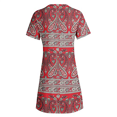 Women's Summer Dresses, Short Dress for Women Plus Size Butterfly Print Dress Short Sleeve T Shirt Dress | Original Brand