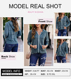 Biucly Womens Solid Color Lightweight Knit Sweater Casual Long Sleeve Zip Up Hoodie Jacket Drawstring Hooded Sweatshirt Tops Fall Fashion Clothes for Women 2022,US 18-20(2XL),Deep Blue | Women's Sweaters