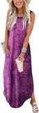 Tie Dye Black Purple Women's Casual Loose Long Sleeveless Sundress with Pockets - ANRABESS | Women's Casual Dresses