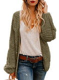 Women Chunky Cardigan Casual Loose Knit Sweaters Long Sleeve Tops Coat with Pockets | Women's Cardigan