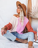 Womens Long Sleeve Colour Block Jumpers V Neck Leopard Chunky Sweater Loose Knitted Pullover Tops for Ladies | Original Brand