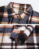 Women's Button Down Plaid Flannel Shirt Boyfriend Long Sleeve Oversized Blouses Tops 6020 Orange Small | Women's Casual Dresses