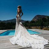 Wedding Dresses Lace Bridal Dresses Beach Garden Ivory Bridal Gowns With Pocket | Women's Casual Dresses