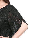 Women Plus Size Dresses Tulip Sleeves Hollow Floral Lace Shift Dress Valentines | Women's Casual Dresses
