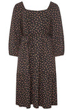 Yours Limited Collection Black Rose Milkmaid Tiered Midi Dress - Women's - Plus Size Curve | Women's Casual Dresses