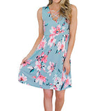 Dresses for Women Simple Sleeveless Round Neck Floral Printed Casual Dress | Original Brand | Women's Work Dresses