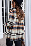 Women's Button Down Plaid Flannel Shirt Boyfriend Long Sleeve Oversized Blouses Tops 6020 Orange Small | Women's Casual Dresses
