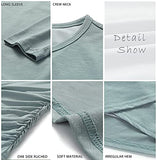 Women Fashion Ruched Bodycon Long Sleeve Wrap Front Solid Color Casual Basic Fitted Short Dresses | Women's Casual Dresses