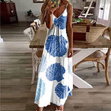 Dresses for Women Casual, Women's Gradient V Neck Long Maxi Dress Sleeveless Plus Size Summer Party Cami Long Dress | Original Brand