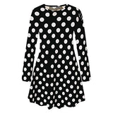 Womens Ladies New Leopard Printed Long Sleeve Flared Dress A Line Skater Party Mini Top Plus Size | Original Brand