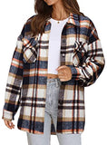 Women's Button Down Plaid Flannel Shirt Boyfriend Long Sleeve Oversized Blouses Tops 6020 Orange Small | Women's Casual Dresses