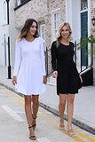 Women's Long Sleeve Casual T Shirt Dresses Swing Dress with Pockets