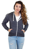 Ladies Hoodie Zip Up Plain Womens Sweatshirt Fleece Full Zipper Hooded Long Sleeve Zipped Top