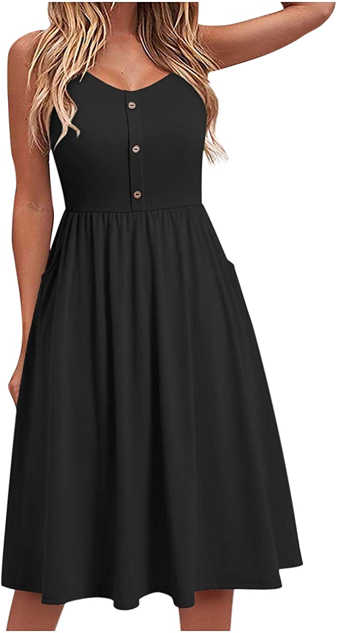 Black A Line Casual Dresses - Amhomely | Women's Casual Dresses