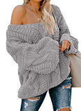Women Sexy Long Sleeve Off Shoulder Loose Cable Knit Pullover Sweater | Women's Sweaters