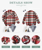 Women's Casual Long Sleeve Plaid Button Down Flannel Tops Blouses Loose Fitting Side Slit Sweatshirt 6020 Red Small | Women's Casual Dresses