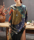 Black Women Long Sleeve Jumpers Overd Graphic Knitted Sweater Crew Neck Loose Pullover Sweater Tops - Yesno | Women's Jumpers